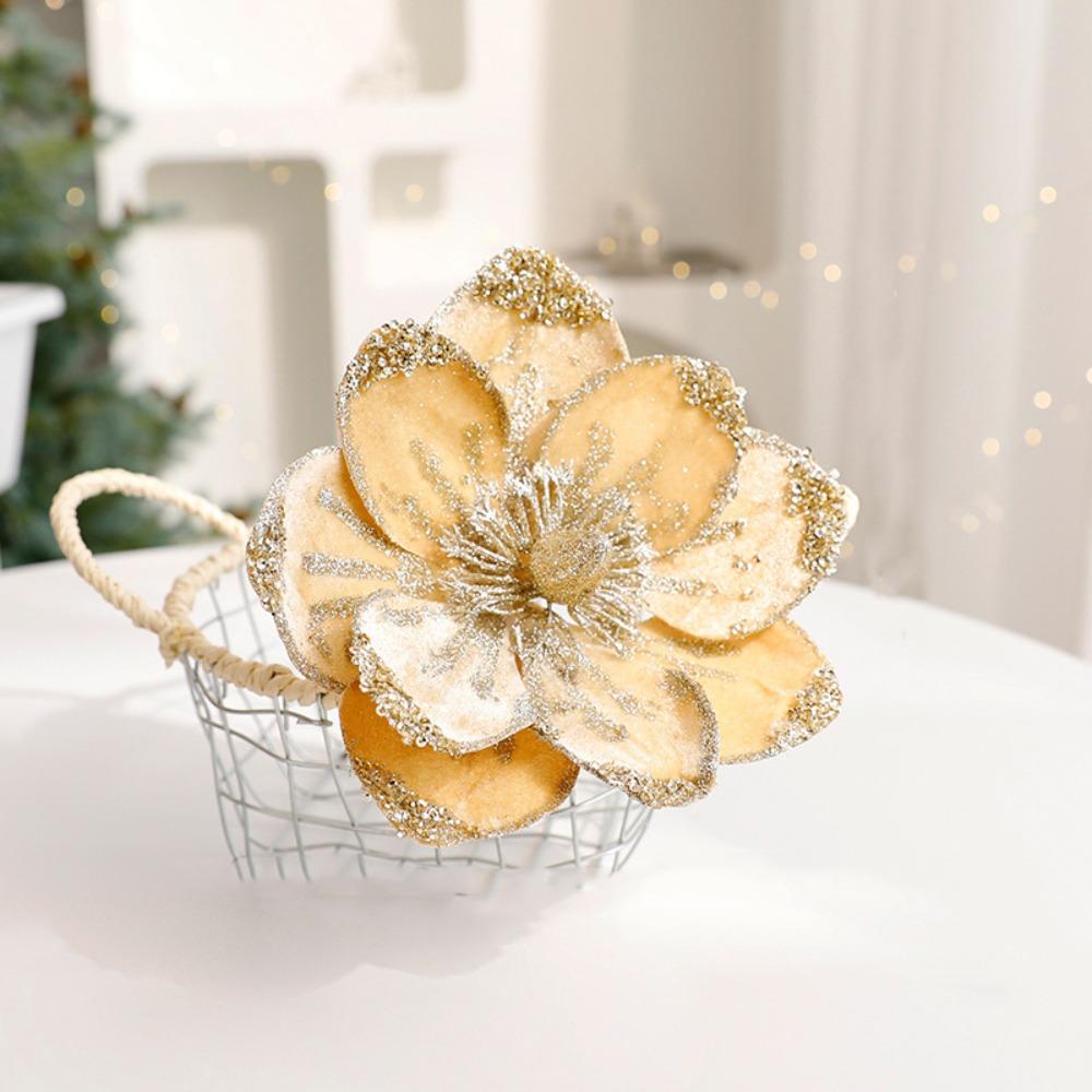 Multi-color Artificial Christmas Flowers Flower Head Xmas Tree Ornaments  Event Layout