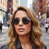 Xiaomi 2025 New Fashionable Edge Cutting Sunglasses For Women Outdoor Sunglasses Polygonal Metal Sunglasses 2543