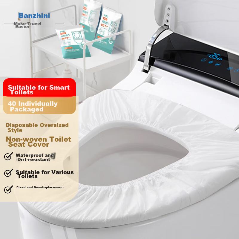 Banzheni Disposable Toilet Seat Cover Paper, Travel Hotel Full Coverage, Extra Thick, for Postpartum Women, Waterproof, Individually Wrapped