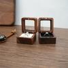 Sturdy Wood Jewelry Storage Container Elegant Wood Double Rings Box for Wedding and Engagement Ceremony Storage
