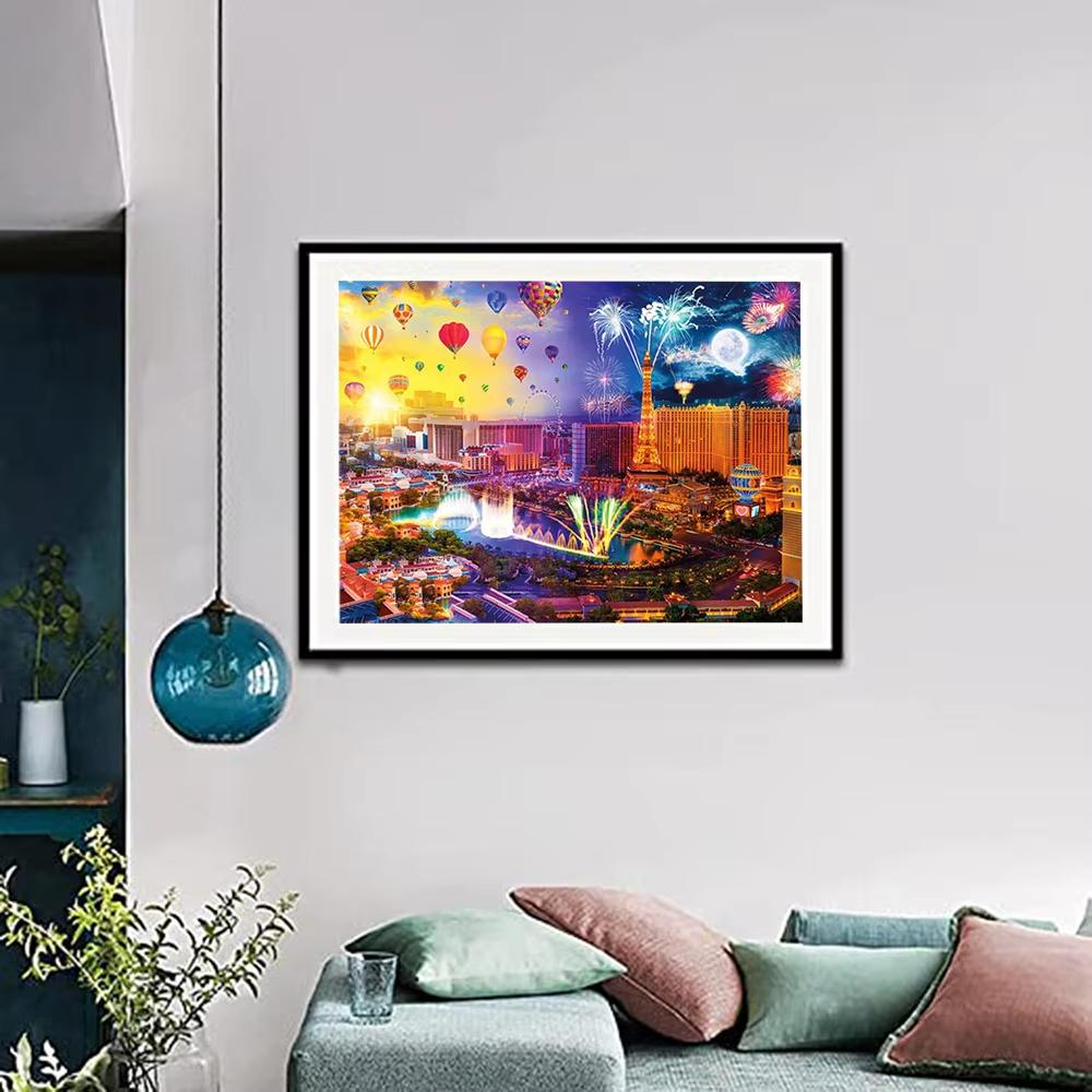 5D Diamond Painting Embroidery City Castle Rhinestone Picture DIY Diamond Painting Street Landscape Mosaic Kit Handmade Gift