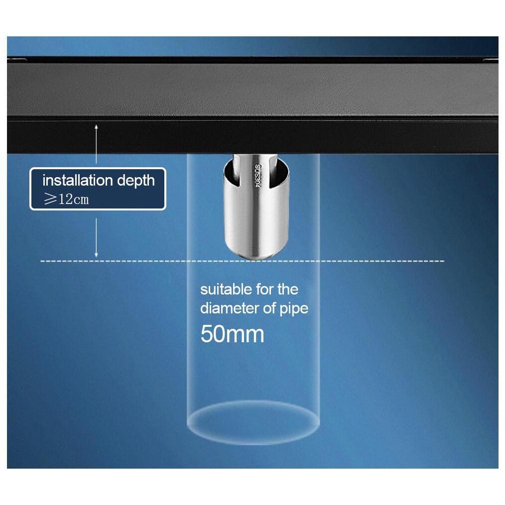 SUS 304 Stainless Steel Rectangle Shower Drain Linear Shower Floor Drain with Tile Insert Grate Bathroom Drainage Device