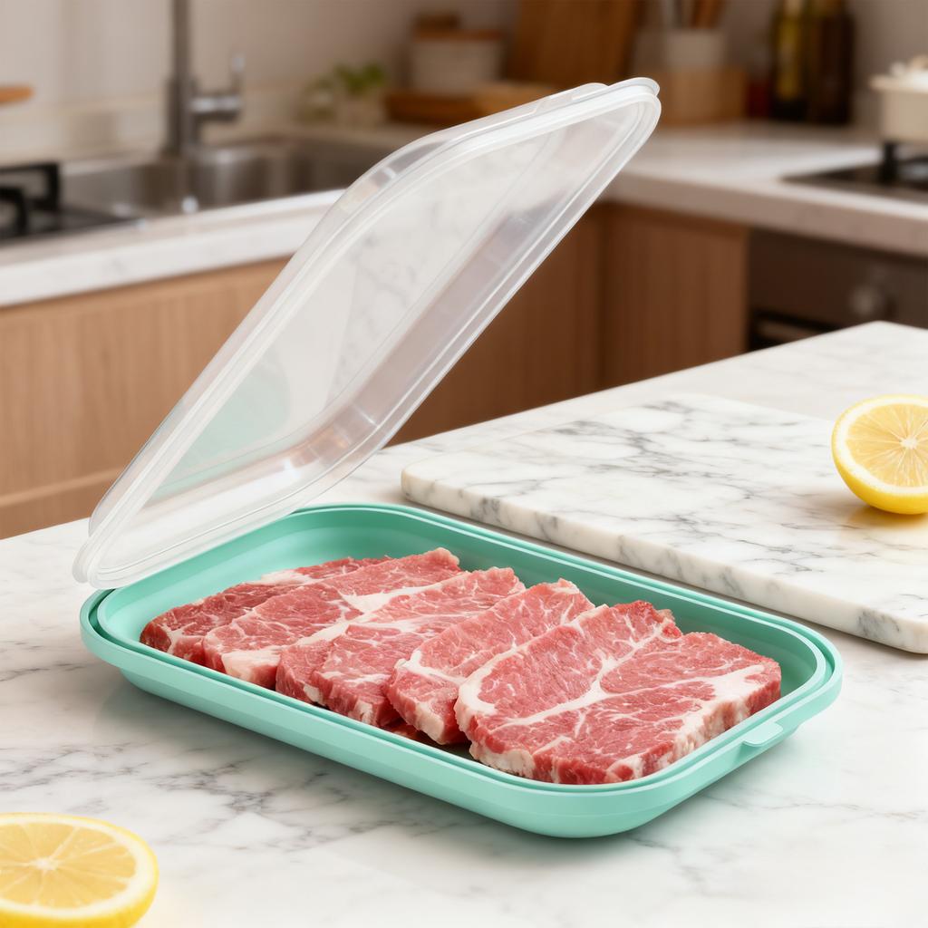 2 st Kylskåpsförvaring Frukt Grönsak Konservering Förbered Rätter Delad Låda Återanvändbar Japansk Fryst Kött Förpackningslåda