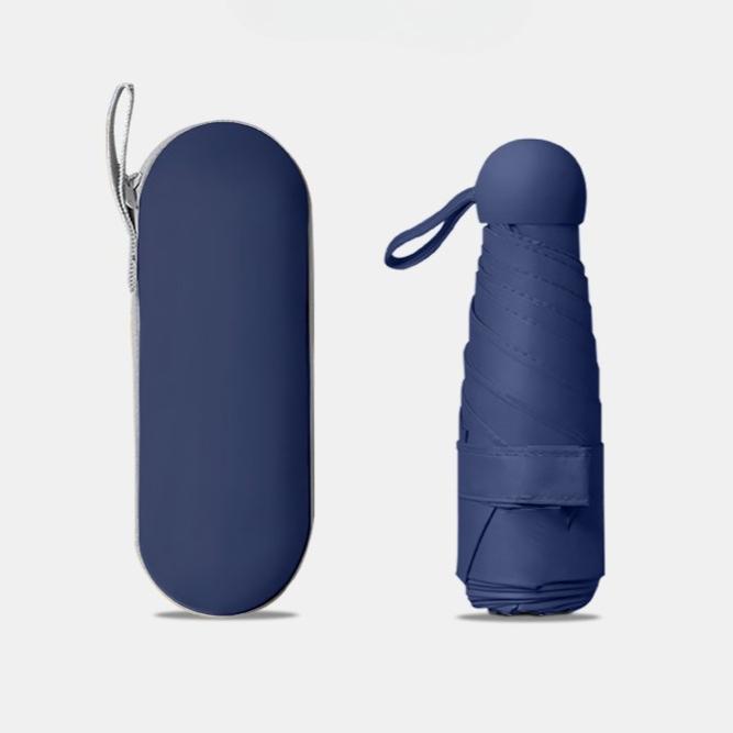 18CM 6 Ribs Lightweight Compact Pocket Umbrella with Storage Box Folding Travel Umbrella for Daily Life Sunny and Rainy Days