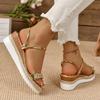 Fashion Women Sandals Fashion 2025 Rhinestone Summer Non Slip Beach Shoes Women Wedge Sandals for Women Lightweight Platform Slippers