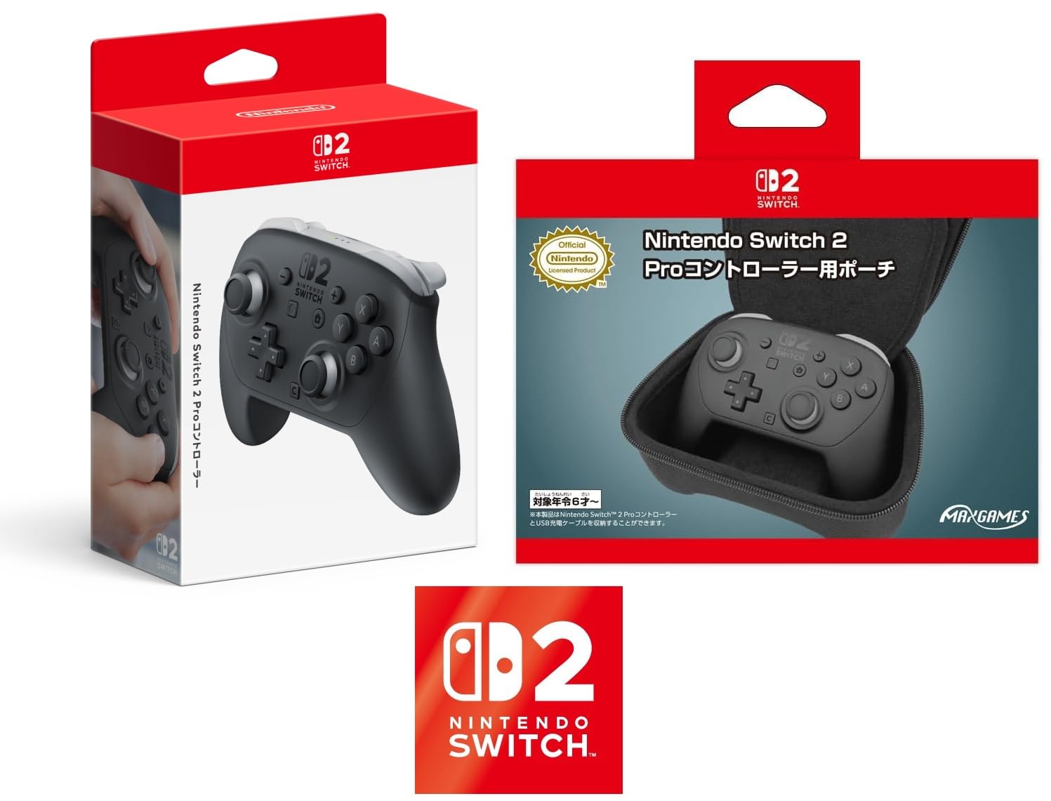 

Genuine Nintendo Switch 2 Pro Controller Licensed Nintendo Switch 2 Pro Controller Pouch Nintendo Switch 2 Logo Design Sticker Included + (Black)