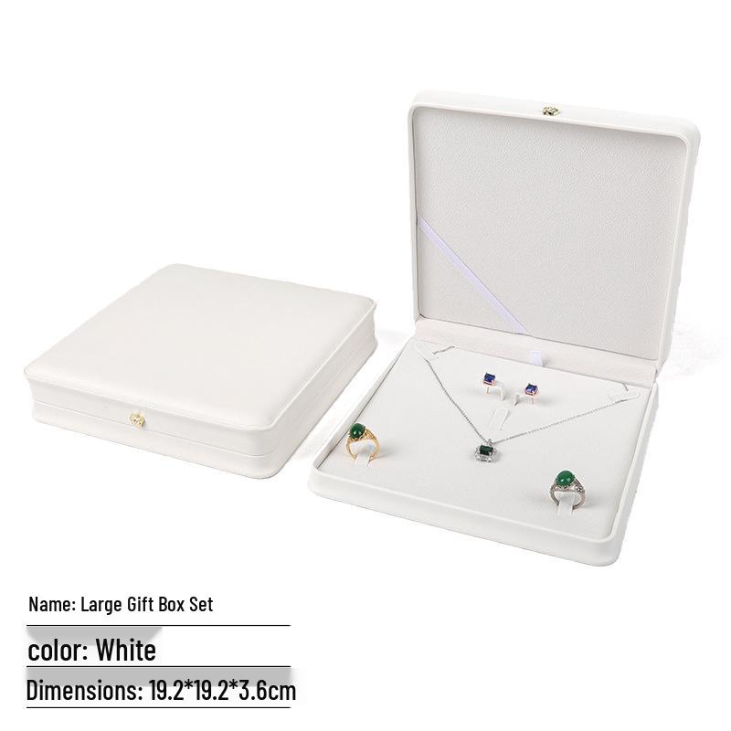 Elegant White Crown Buckle Jewelry Box for Exquisite Ornament Storage and Wedding Ring Display