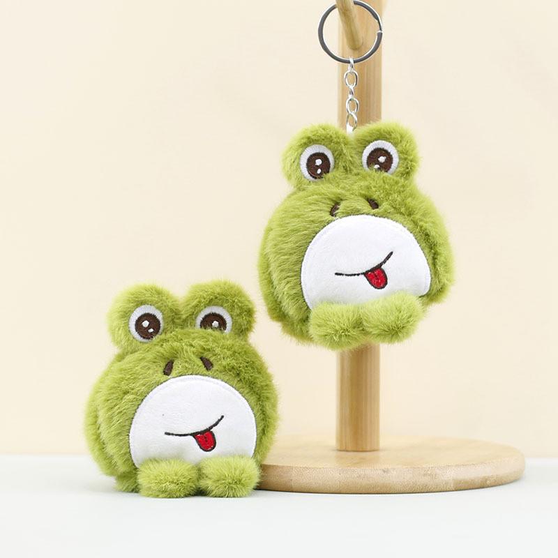Soft Plush Frog Keychain Adorable Green Frog Toy Bag Decoration