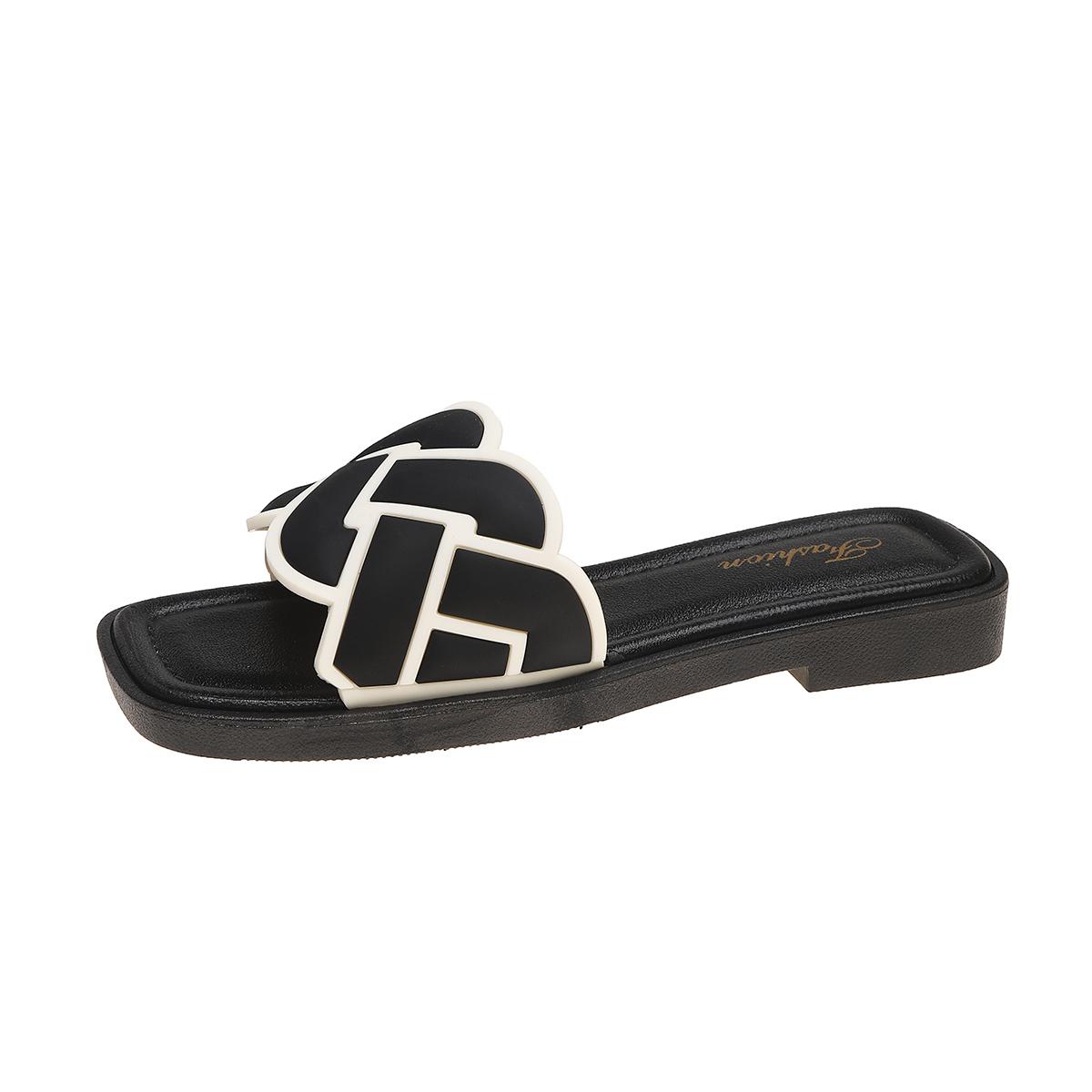 

Fashion The New Flat-bottomed Trendy Flip-flops in 2025 Are Stylish and Fashionable for Women To Wear As Outerwear in Summer 41 чёрный