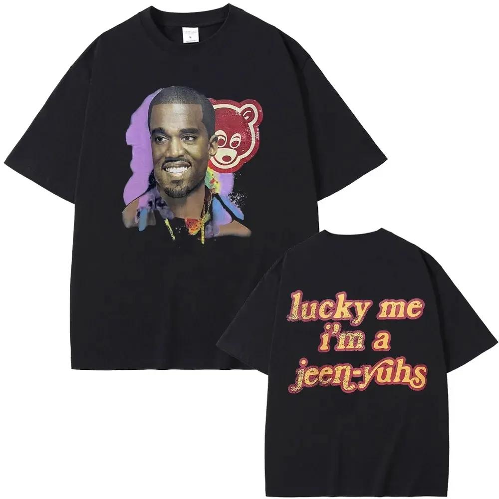Nejznámější tričko Kanye West Campus pro unisex a ženy Bavlna s potiskem pro ženy Sportovní rukáv pro letní oversized topy