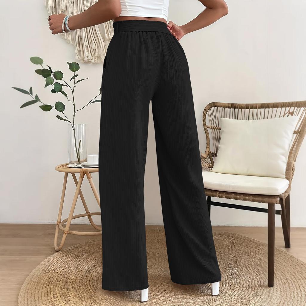 Women's Casual High Waist Loose Lace Wide Leg Pants