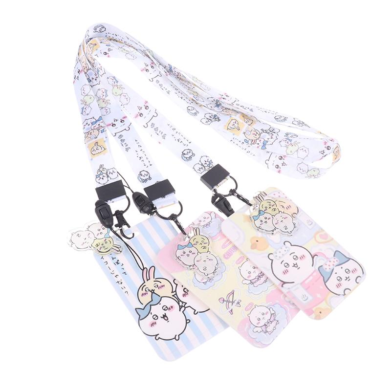 Cute Cartoon Neck Strap Lanyard Card Cover For Student Id Card Teacher Strap Badge Holder Photo Card Diy Hang Rope Keyring