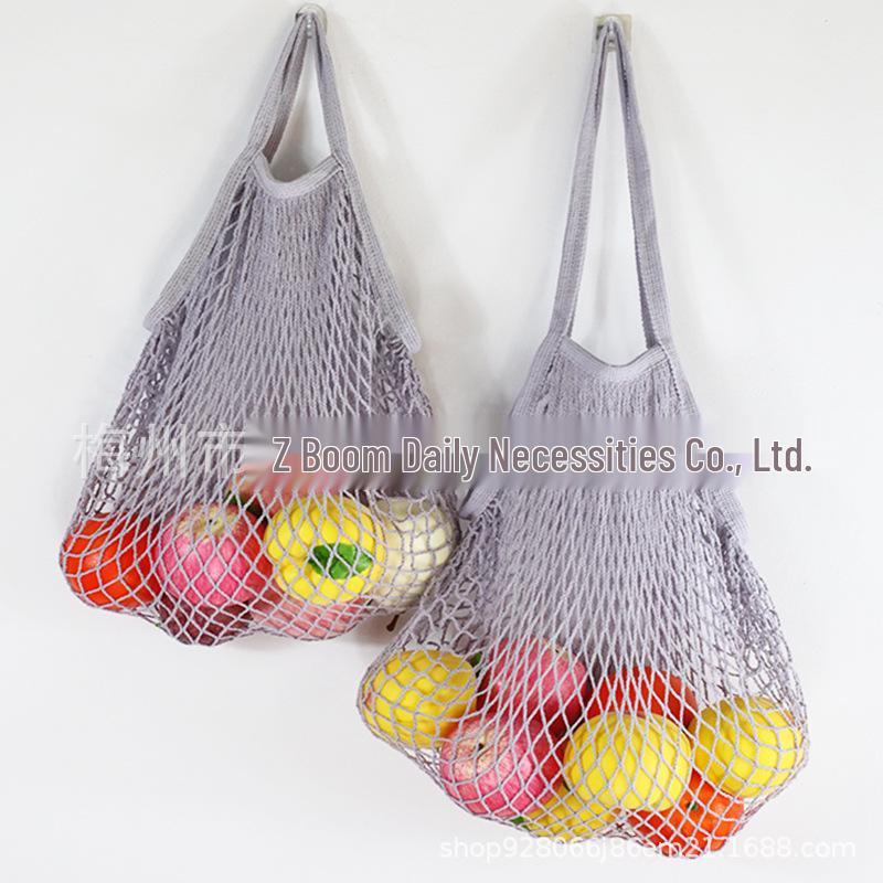 Xiaohongshu Pure Cotton Mesh Bag: Portable, Foldable Grocery Net Bag for Fruits & Vegetables