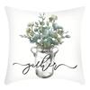 New Pillowcase Green Plant Wreath Letter Printing Print Pillow Home Sofa Cushion Cover
