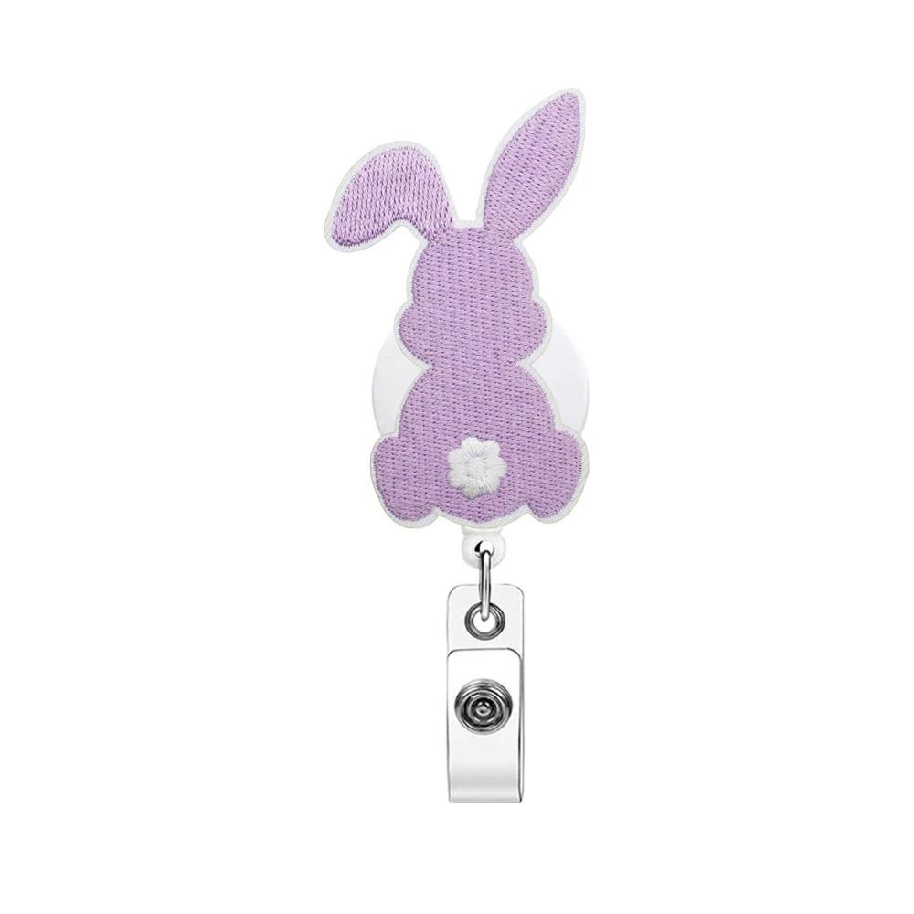 Easter Rabbit Cartoon Retractable Badge Holder Reel Id Card Holder For Office Workers Doctors Nurses Medical Students Students