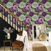 Purple Peony Floral Wallpaper Peel and Stick Removable Boho Contact Paper Home Decoration Wall Paper for Drawer Cabinet