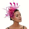 1pc Elegant Mesh Flower Fascinator Hat with Pink Floral Accents and Tulle Detail - Vintage-Inspired Hair Accessory for Parties, Tea Parties