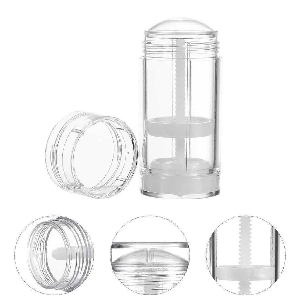 6Pcs 50ml Empty Deodorant Containers Plastic Twist-Up Refillable Storage Bottles