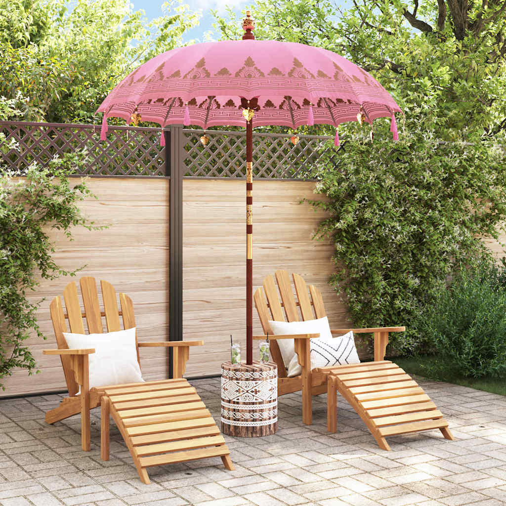 Balinese Sun Umbrella with Base Pink Ø 180 190 Cm
