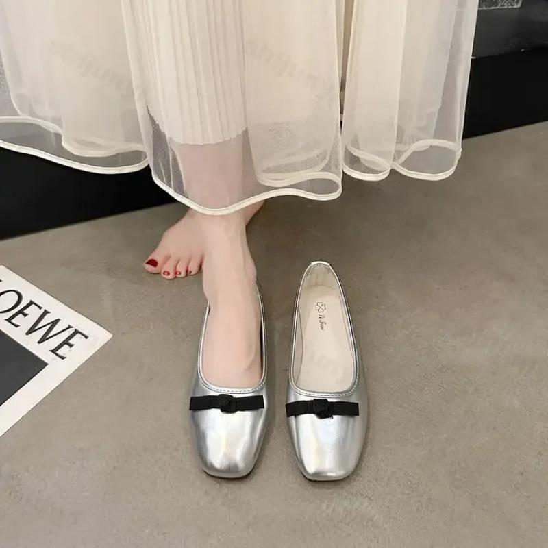 Fashion Bowknot Women Mary Jane Shoes  New Designer Flats Retro Style Ladies Comfort Slip-on Soft Sole Ballerina Shoes