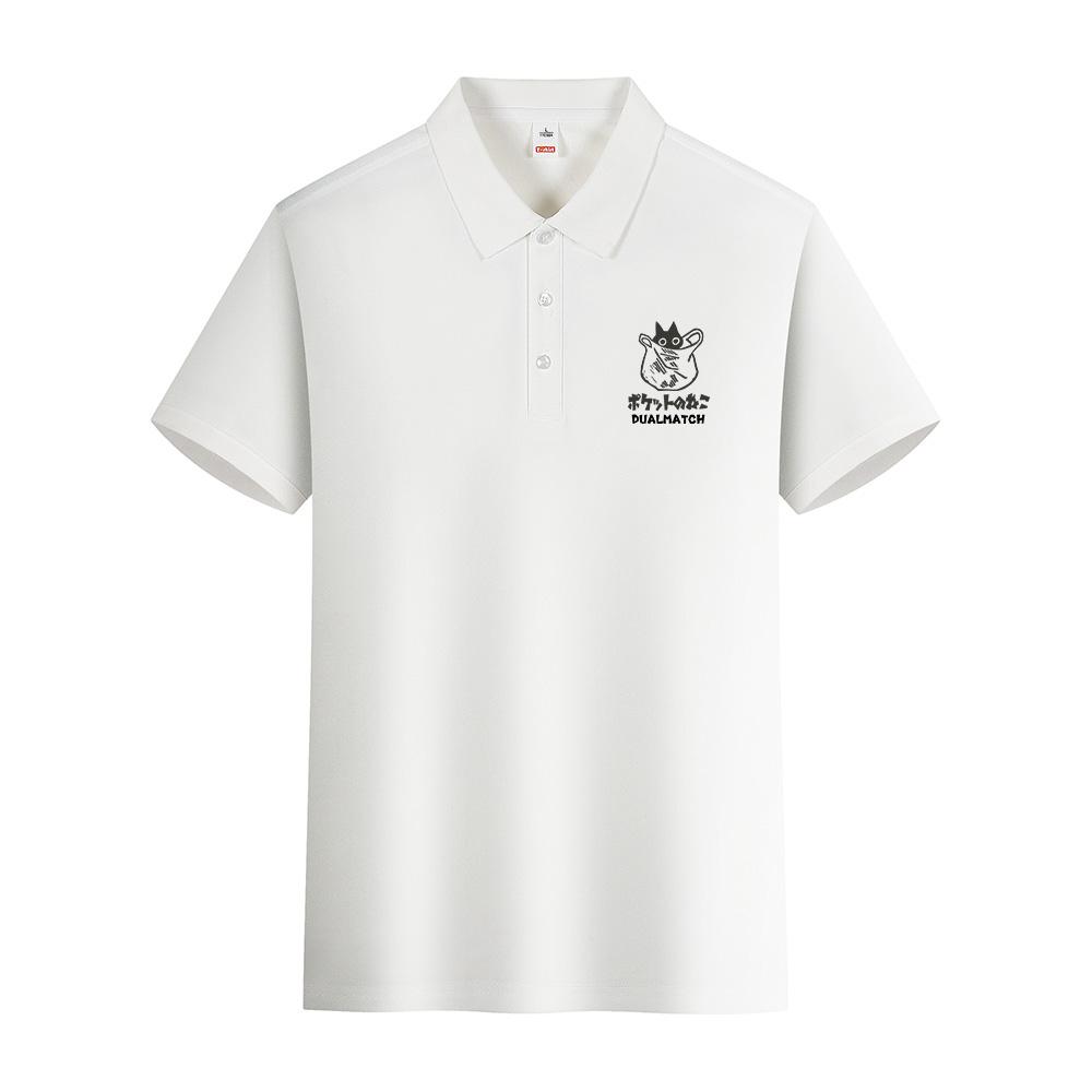 Pocket Genie Logo Mens Clothes Oversize Polo T-Shirt Fashion Casual Tops Tee Clothes Men Summer Loose Tshirt