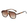 Retro Double-bridge Pilot Sunglasses with Riveted Decoration, Leopard Print Women's Fashionable Sunglasses UV400