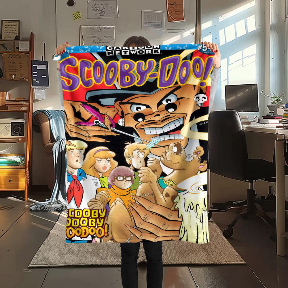 1 Stück Scooby-Doo Aufdruck Flanelldecke, Hohe Qualität, Bequem für alle Jahreszeiten, Heimdekoration, Wärme und Komfort, Perfekt für Weihnachtsgeschenke