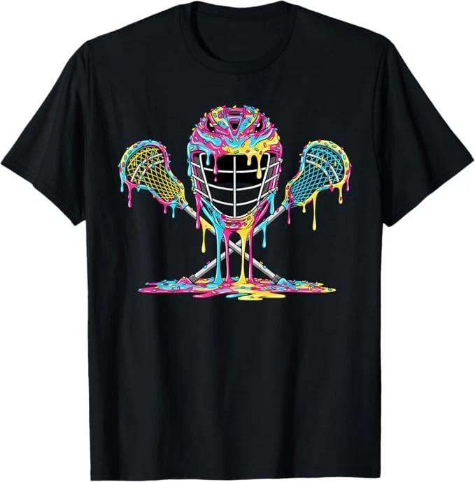 Lacrosse Drip Ice Cream Lax Helmet Sticks Sport Player T-Shirt XL
