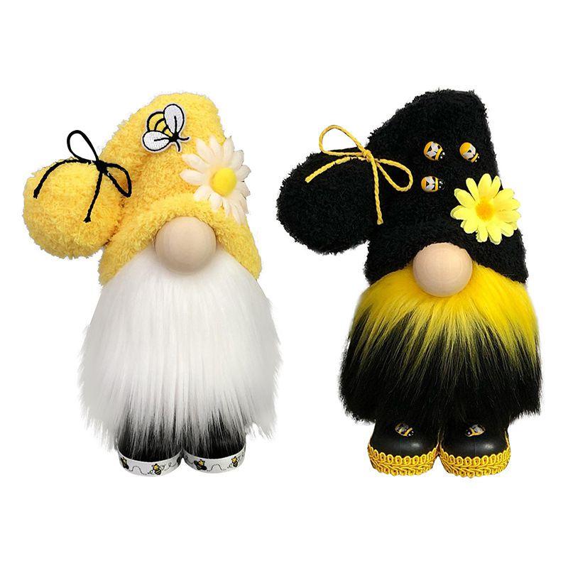 Bumble Bee Nordic Gnome Gonk Tomte Sunflower Plush Doll Ornament Decor Adorable Size With Black Yellow Colors