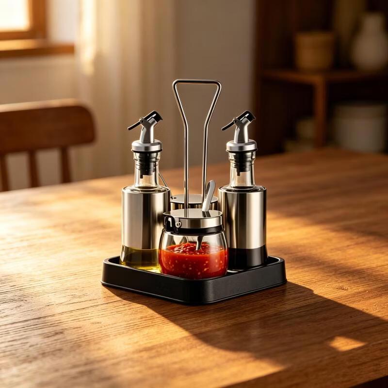 Glass & Stainless Steel Seasoning Set