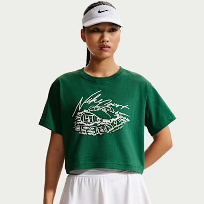 Nike Tennis Tops Women s Canyon Green Crew Neck Moderate XS