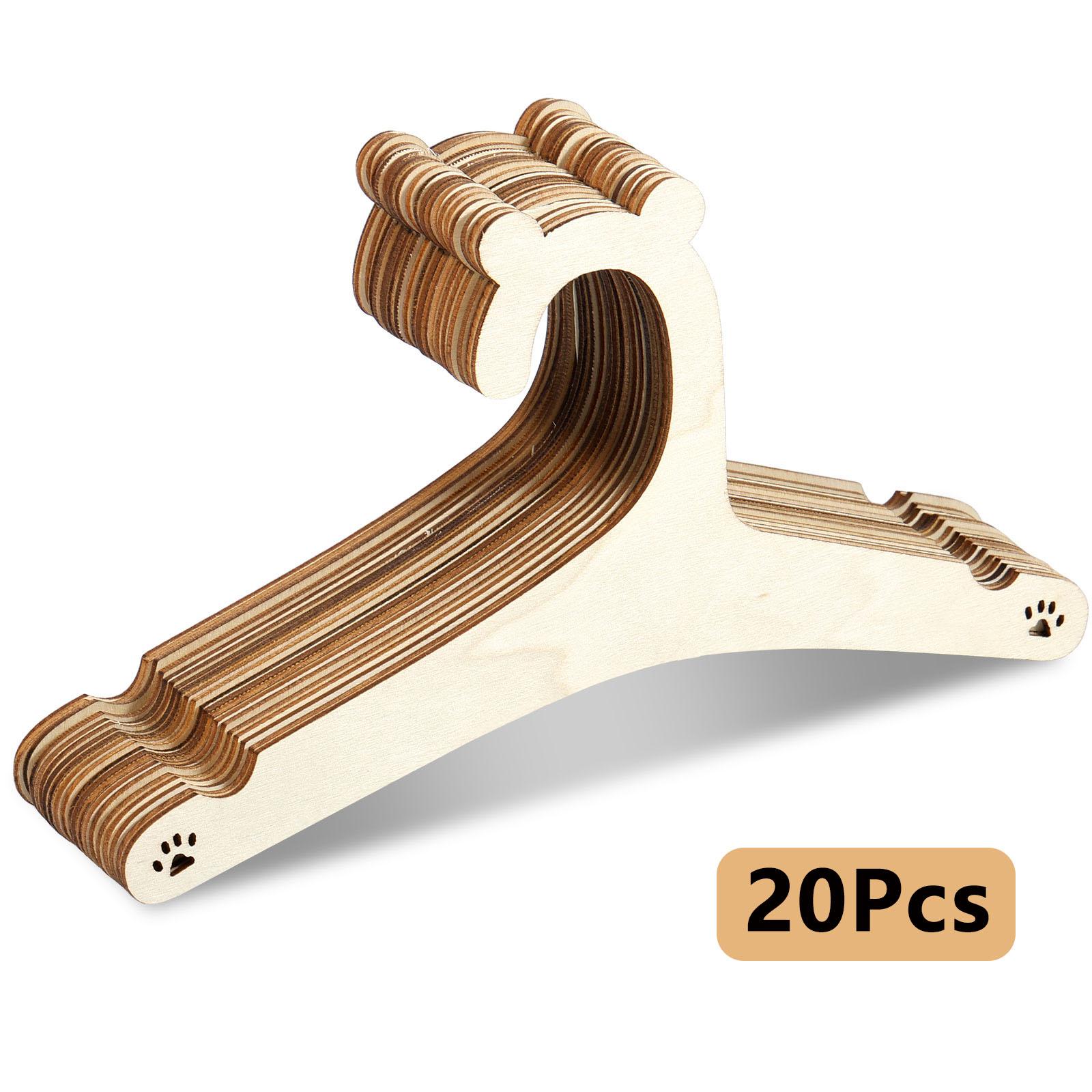 

20Pcs Baby Clothes Rack Kids Wooden Hanger Mini Toddler Children Clothes Hanger Cute Bear Drying Hanger for Baby Jacket Skirt 22.7cm&Wood color