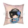 Japanese Keiko Kokeshi Doll Pillow Case Printed Home Soft DIY Pillow Cover Keiko Kokeshi Doll Cute Girly Sakura Cherry