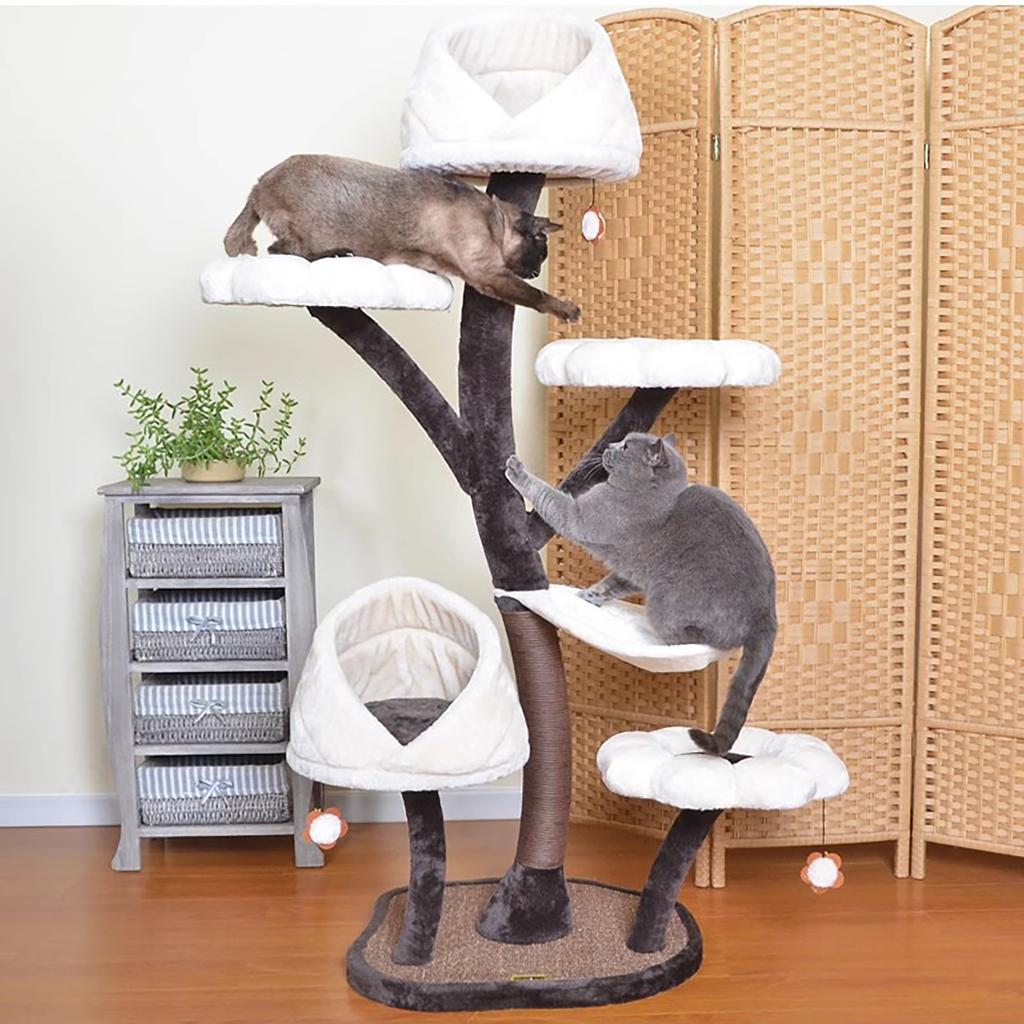Large Cat Tree Tower with 6 Levels, Cat Climbing Frame & Activity Center with Scratching Posts, 63.8 Inches Tall for Indoor Cats