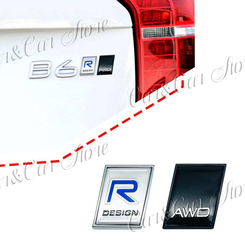Auto 3D Metal Moose Test Deer Logo Swedish Flag R Design Badge Sticker For Volvo XC40 XC60 V40 C30 Rear Trunk Fender Side Decor