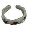 Stilvoller offener Ring mit handbemaltem Tropfenöl und Blattgold Keramik Fingerring Festivalgeschenk für Modebegeisterte
