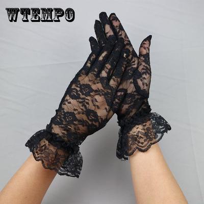 Sunscreen Gloves Women's Summer Lace Lace Gloves Thin Breathable Mesh Retro Sexy Anti UV