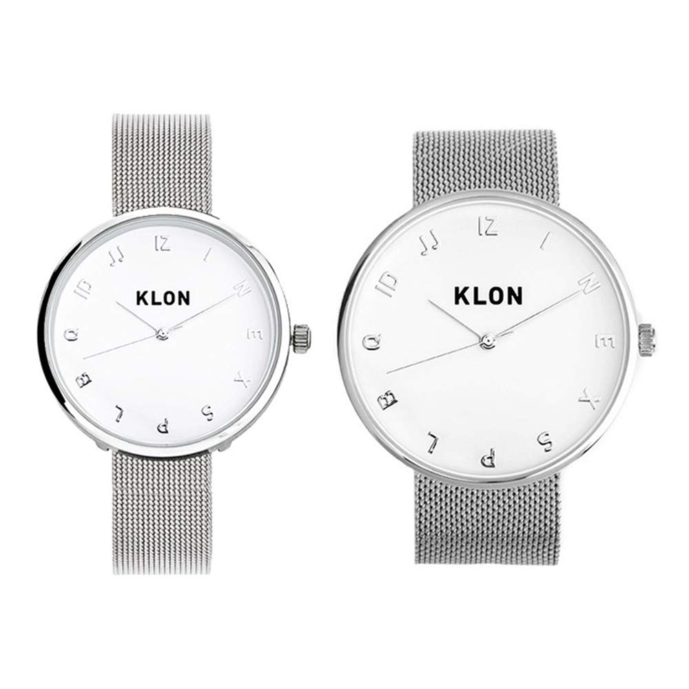 

Simple Silver Watches for Men and KLON MOCK NUMBER SILVER x Couple s Women. [Matching Item] -SILVER MESH- Ver. (40mm 33mm)