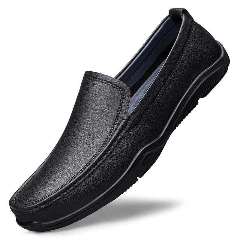Men's Formal Leather Slip-On Loafers - New Style, Large Size, Versatile & Fashionable Dad Shoes