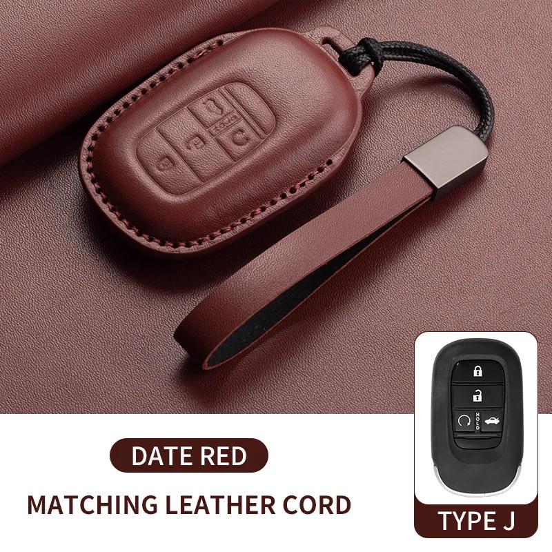 Leather Car Remote Key Case Cover Shell for Honda Civic 11th 2022 for Honda 2022 2023 2024 Civic for Accord CR-V HR-V Pilot