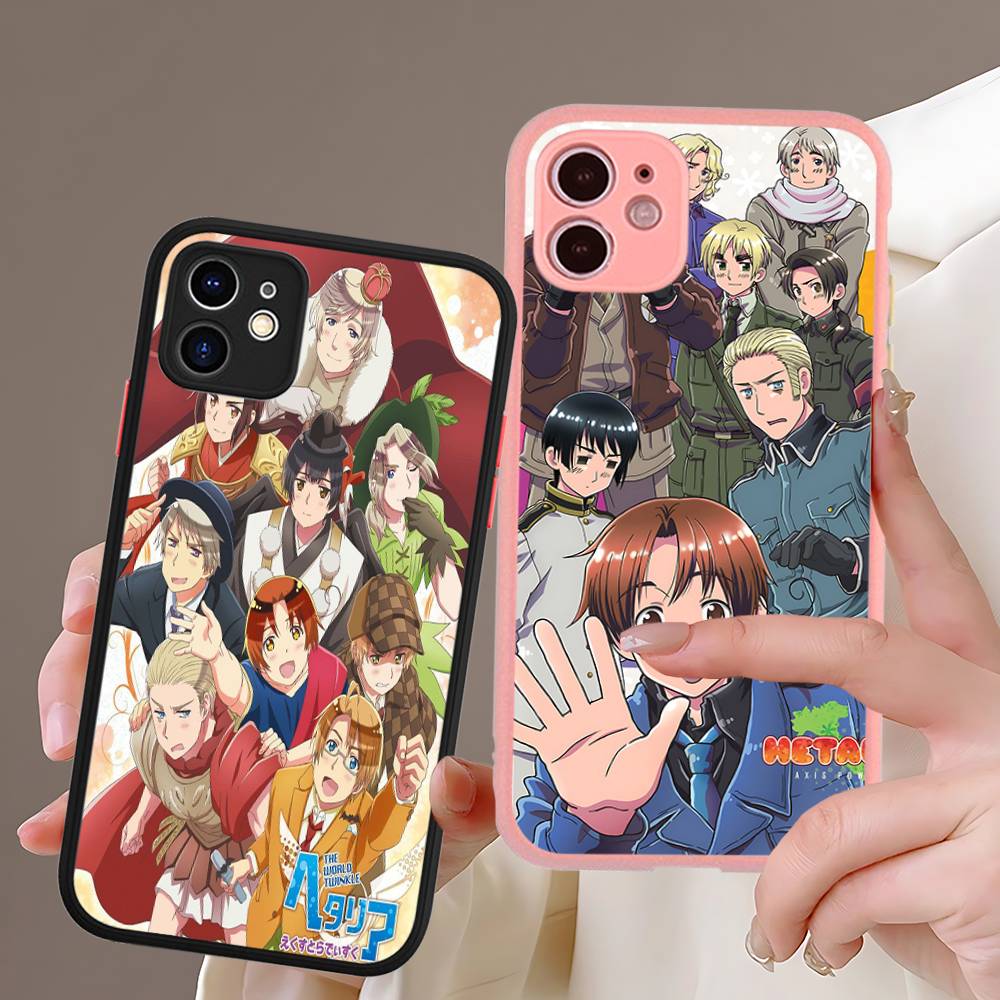 Cartoon Hetalia Axis Powers Phone Case For IPhone 11 12 13 14 15 16 Pro Plus X XS MAX Matte Bumper Shockproof Cover