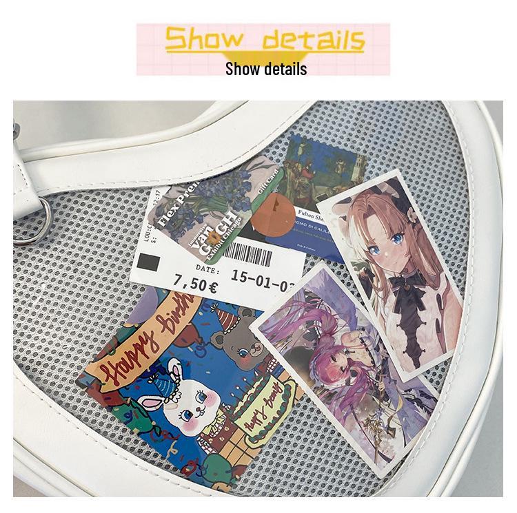 Heart-Shaped Lolita JK Uniform Crossbody Bag – Cute, Small Capacity for Girls