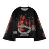 Vintage Cupid Print Gothic Sweatshirt Long Sleeve Flared Top Y2K Streetwear