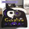 Coraline Jones Poster Pattern Bedding Home Decoration Birthday Gift ( 1 Duvet Cover + 2 Pillowcase, Without Core),fan Merchandise.