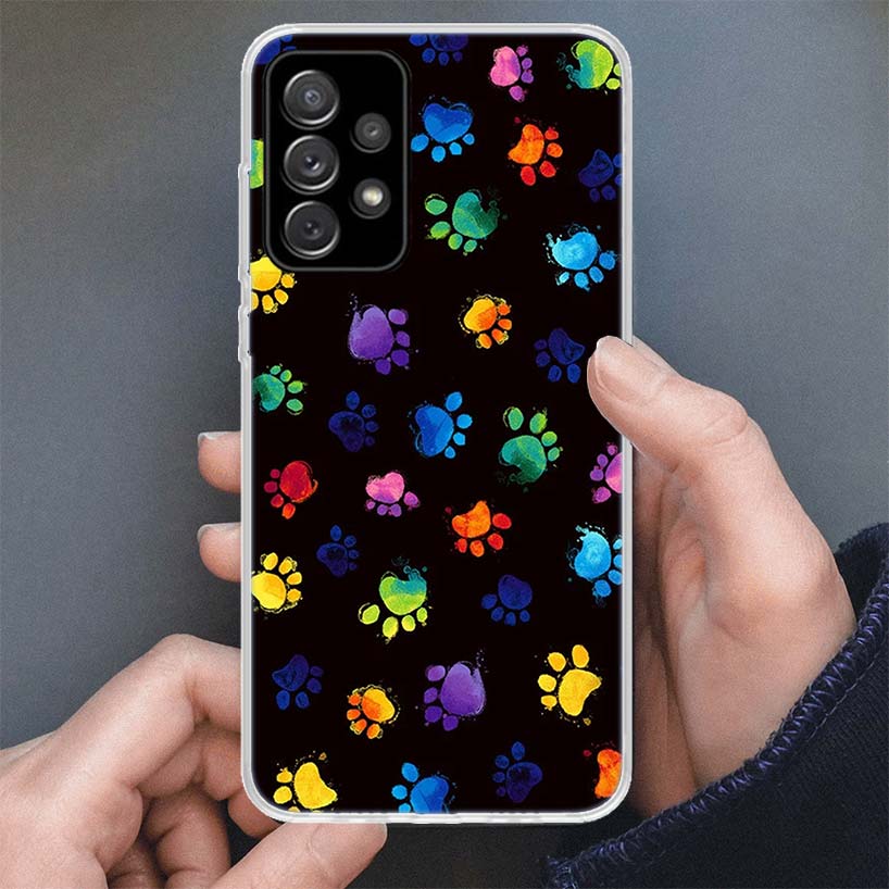 Cartoon Niedliche Hundepfoten Handyhülle Für Samsung Galaxy A51 A50 A71 A70 A41 A31 A21S A10 A20E A30 A40 A6 A7 A8 + A9 Weiches Silikon Sh