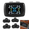 Smart TPMS Cigarette Lighter Tire Pressure Monitoring Alarm System with 4 Internal Sensors
