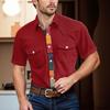 Men'S Fashionable Lapel And Shoulder Length Short Sleeved Casual Top