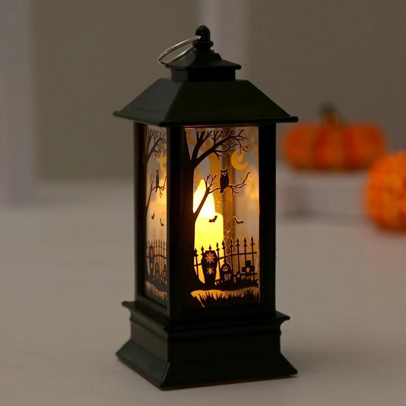 Halloween LED Electronic Pagoda Candle Light, Pumpkin Witch Skeleton Owl Decor for Home Party Desktop Mood Atmosphere, Cute Festival Gift Ornaments