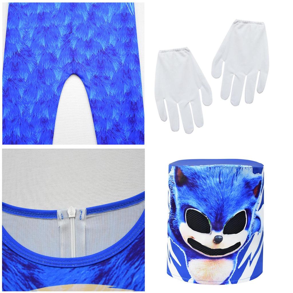 Niebieska maska cosplay Sonic Hedgehog dla dzieci z przyciągającym wzrok wzorem i uniwersalnym rozmiarem