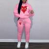 Autumn And Winter Fashion Sports Hooded Sweater Loose Casual Wear Set Smiley Face Pattern Print